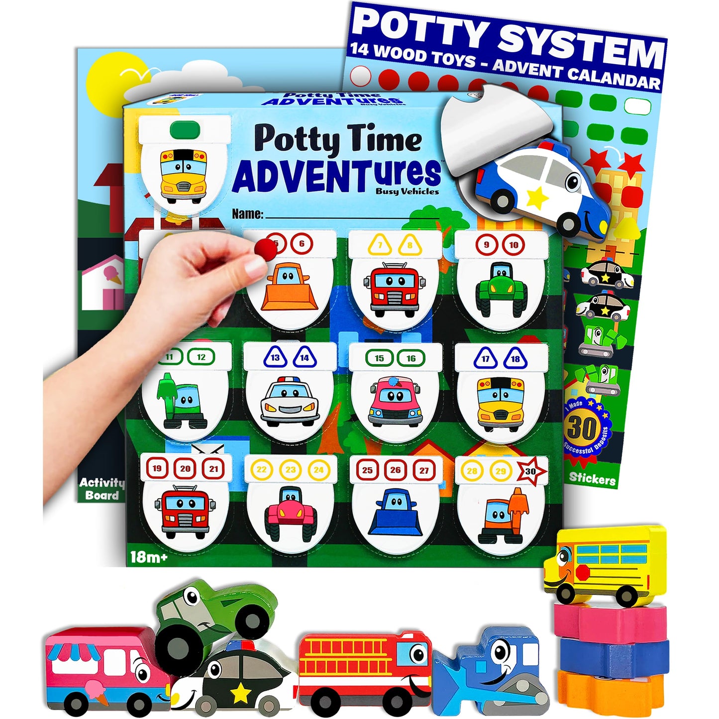 Lil Advents Potty Time Adventures Potty Training Advent Game | As Seen On Shark Tank | Wood Block Toys, Reward Chart, Activity B
