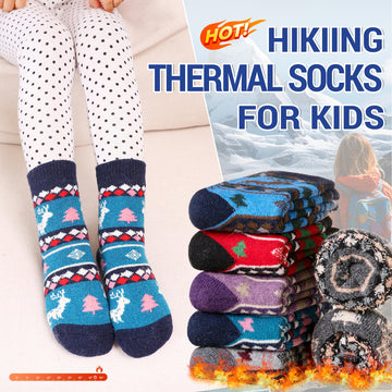 Eocom 6 Pairs Children'S Winter Warm Wool Animal Crew Socks Kids Boys Girls Socks (6 Pairs Christmas Deer, 8-12 Years)