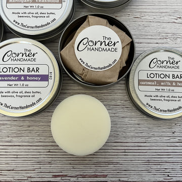 The Corner Handmade Lotion Bar Moisturizer With Beeswax And Shea Butter For Dry Skin, 1 Ounce (Mahogany Teakwood)