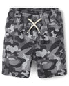 The Children'S Place Baby Toddler Boys Pull On Cargo Shorts, Grey Camo Single, 12-18 Months