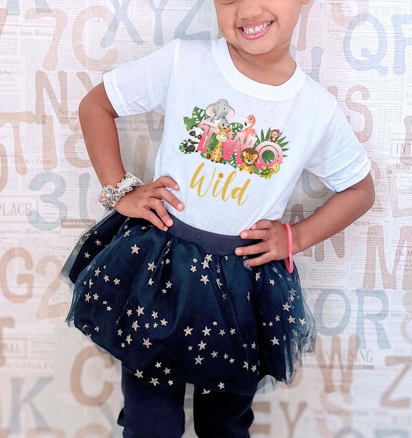 Safari Floral Zoo Animal Two Wild Girls 2Nd Birthday Shirt Second Birthday Shirt Two Wild Party Two Wild Shirt Second Birthday G