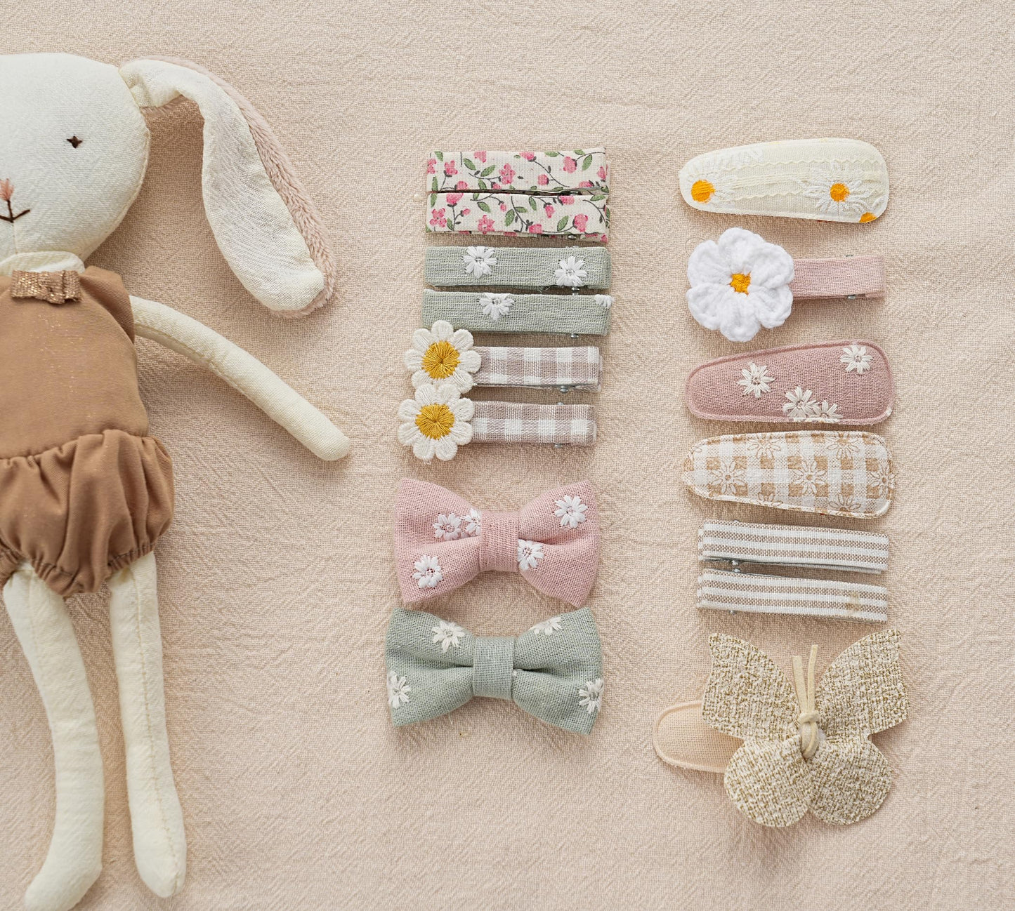 15 Pcs Hair Clips For Girls With Bows Butterfly Flower,2' Fully Lined Alligator Clips And Barrettes,Handmade Hair Accessories F