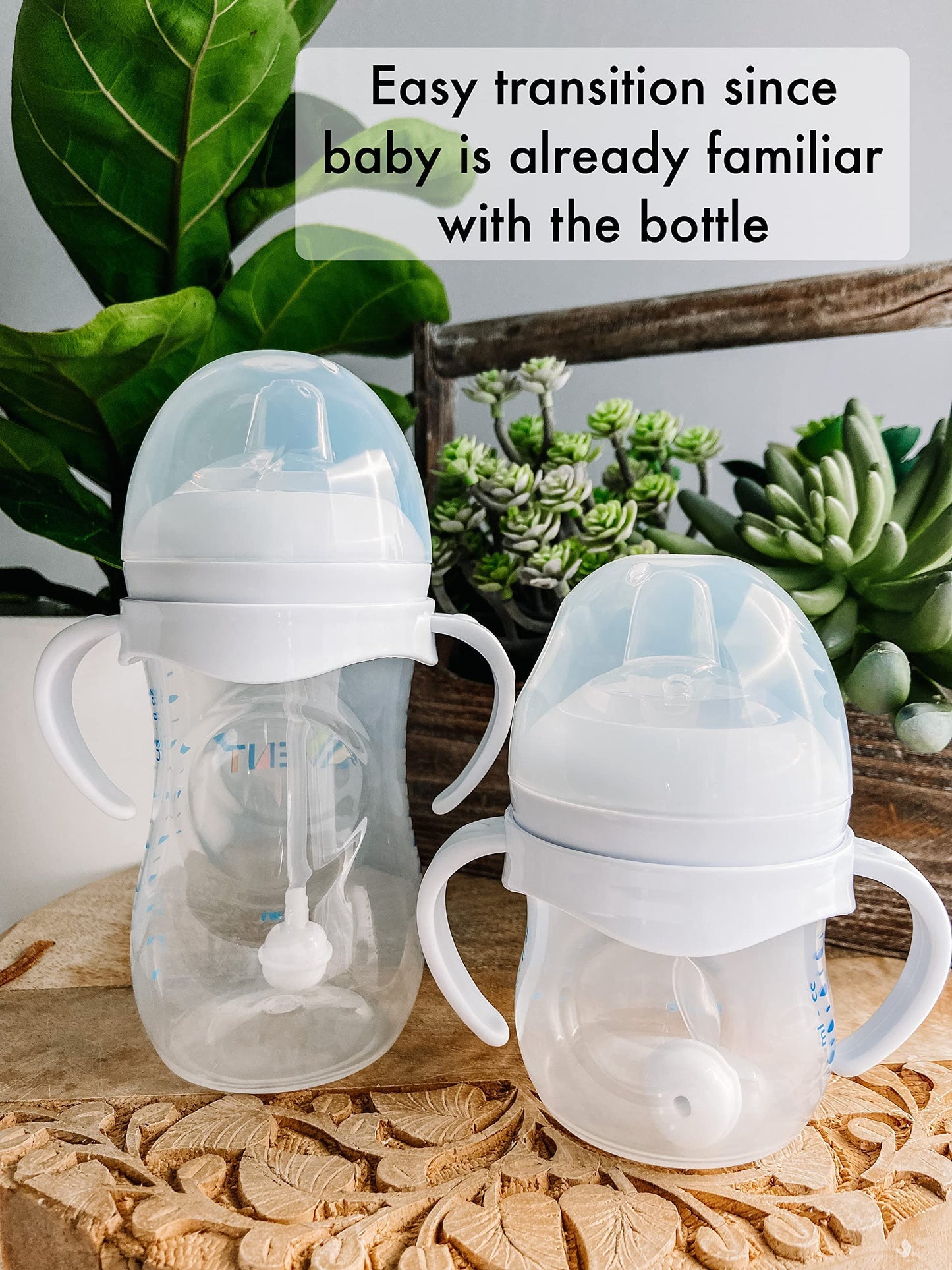 Sippy Cup Conversion Kit For Philips Avent Natural Baby Bottle | 2-Count | With Soft Silicone Sippy Spout Nipples, Weighted Any