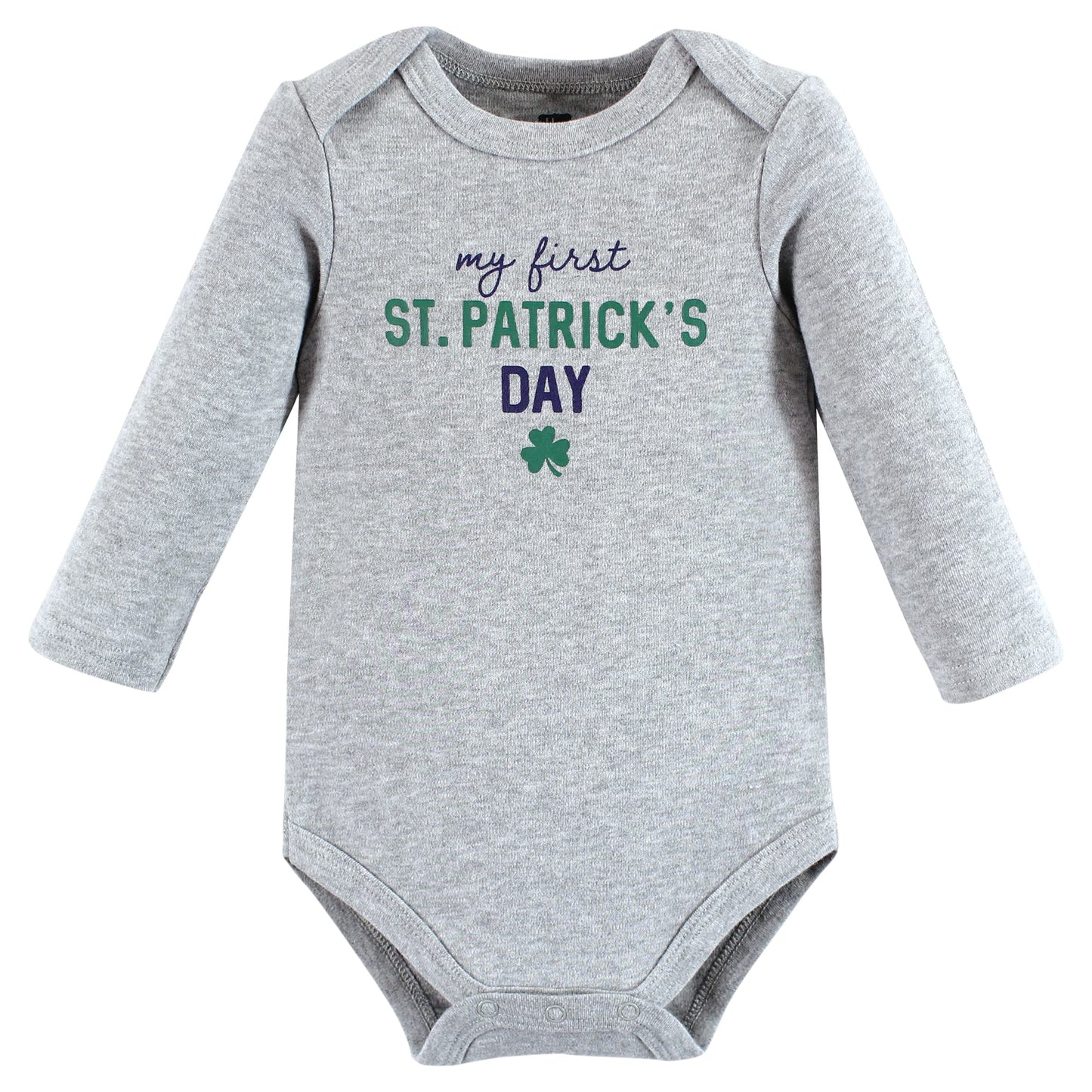 Hudson Baby Unisex Baby Cotton Long-Sleeve Bodysuits Infant And Toddler T Shirt Sets, Cutest Clover, 6-9 Months Us