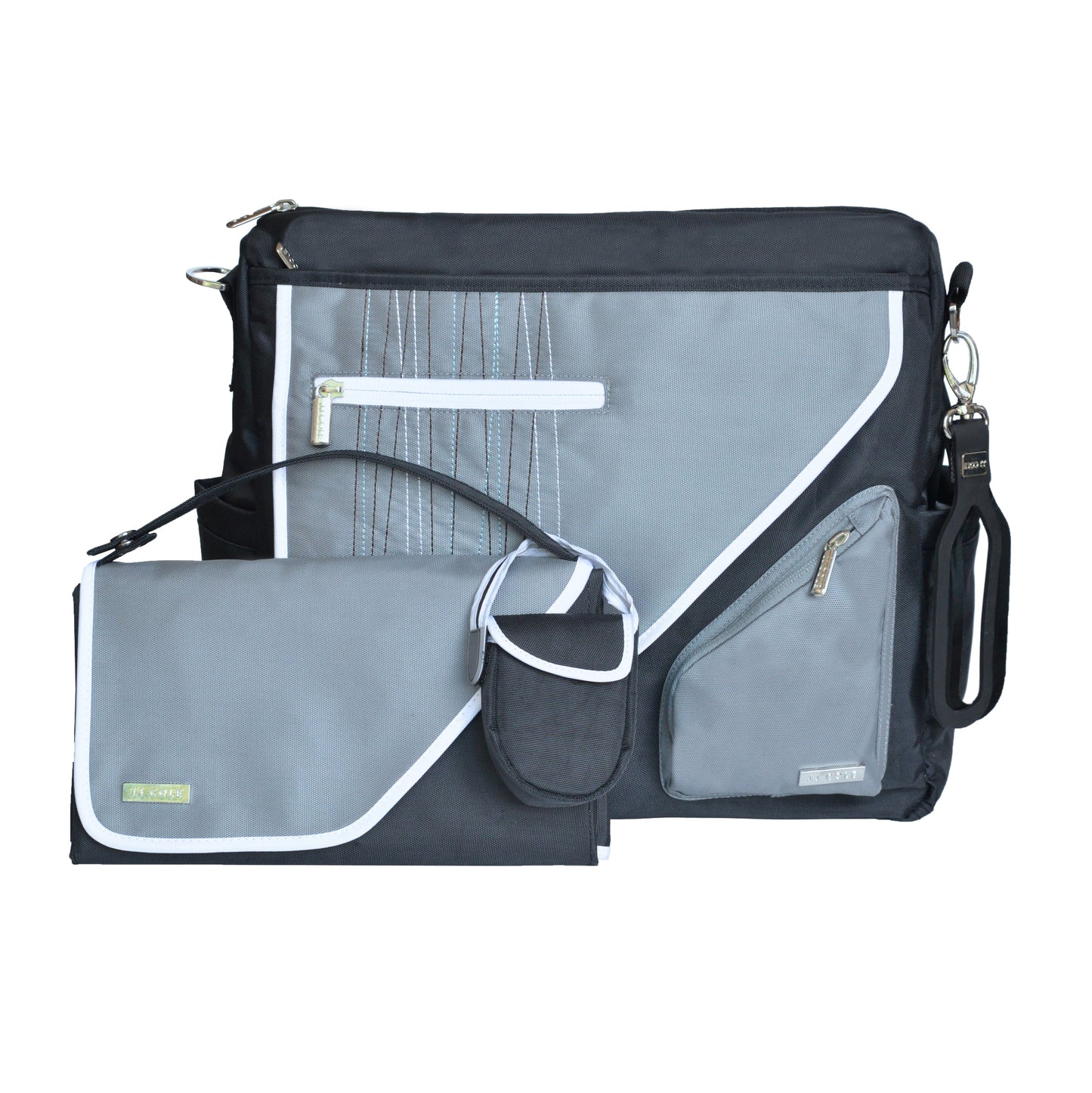 JJ Cole Metra Diaper Bag, Black Stitch