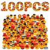 WPQO 100Pcs Thanksgiving Rubber Ducks,2Inches Mini Fall Ducks in Bulk Turkey Ducks,Thanksgiving Party Favors Supplies for Kids A