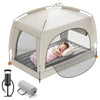 QPAU Inflatable Toddler Travel Bed with Tent - Lightweight Blow Up Kids Air Mattress with Hand Pump - Indoor & Outdoor Portable
