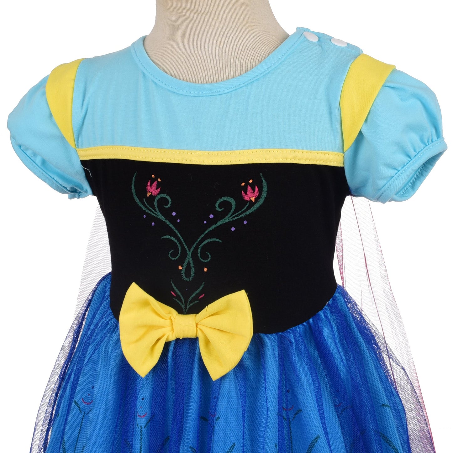 Dressy Daisy Ice Princess Dress Up Clothes Halloween Fancy Party Tulle Skirt Summer Outfit With Cape For Toddler Girls Size 4T,