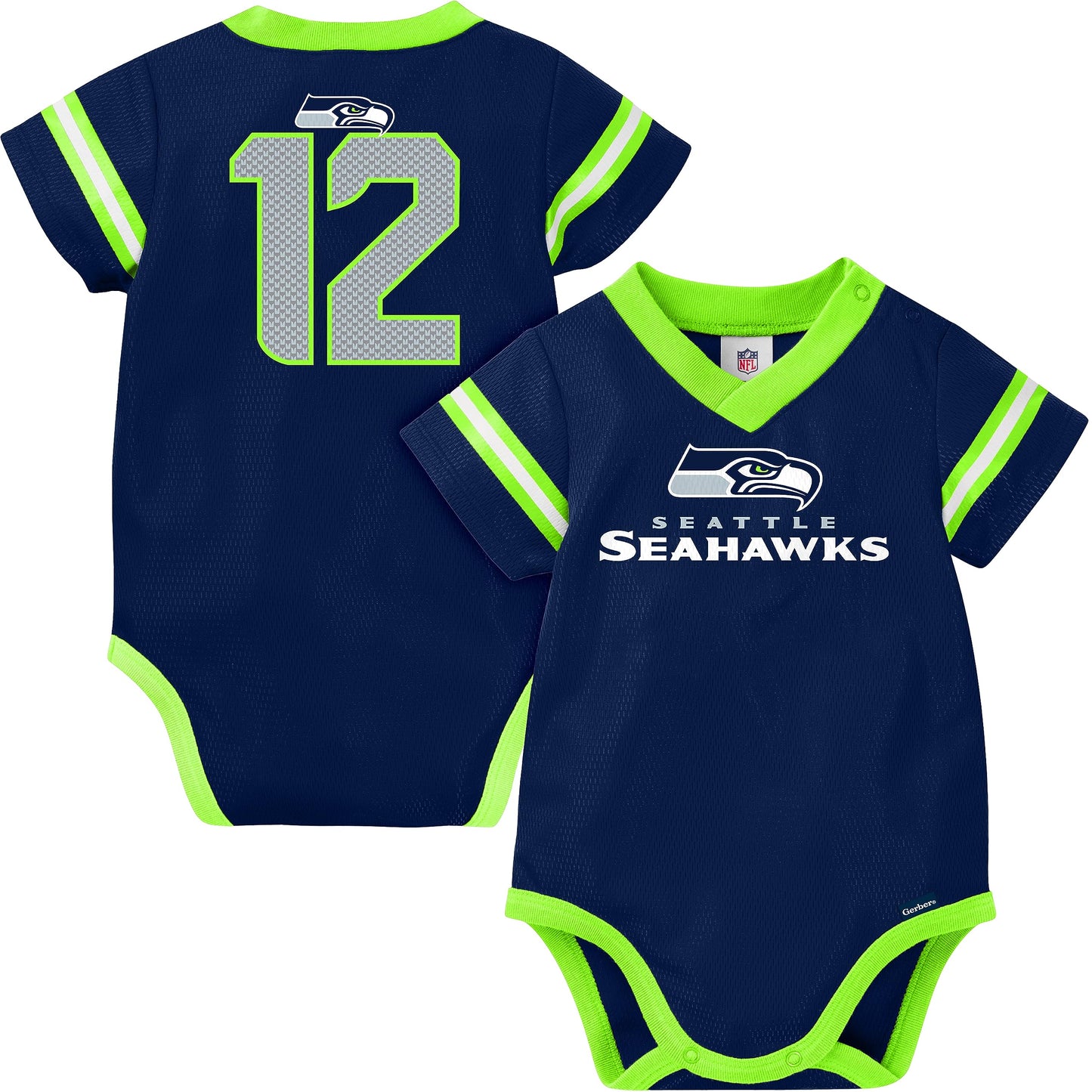Nfl Seattle Seahawks Baby-Boy Dazzle Bodysuit, Team Color, 0-3 Months (138781160Sea03M-419)