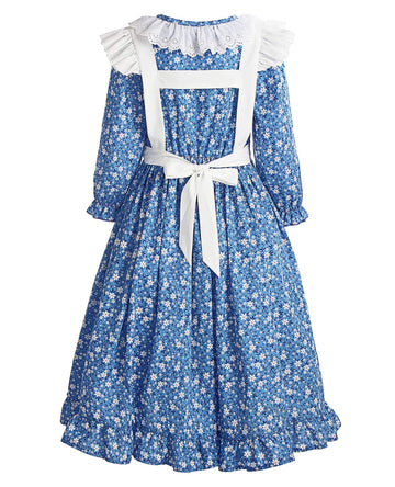Relibeauty Pioneer Girl Dress Colonial Prairie Costume Blue 130