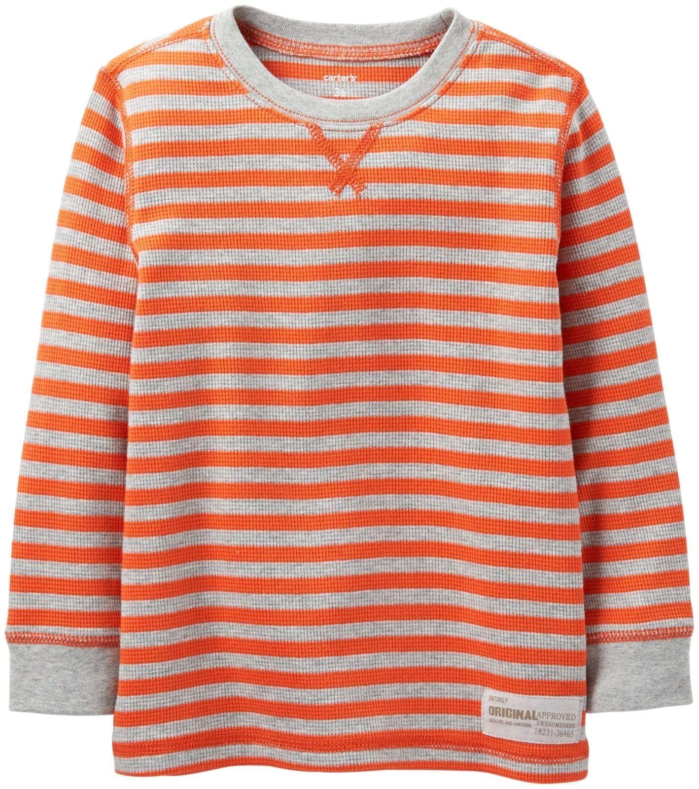 Carters Baby Boys Striped Thermal (Baby) - Orange - 3 Months