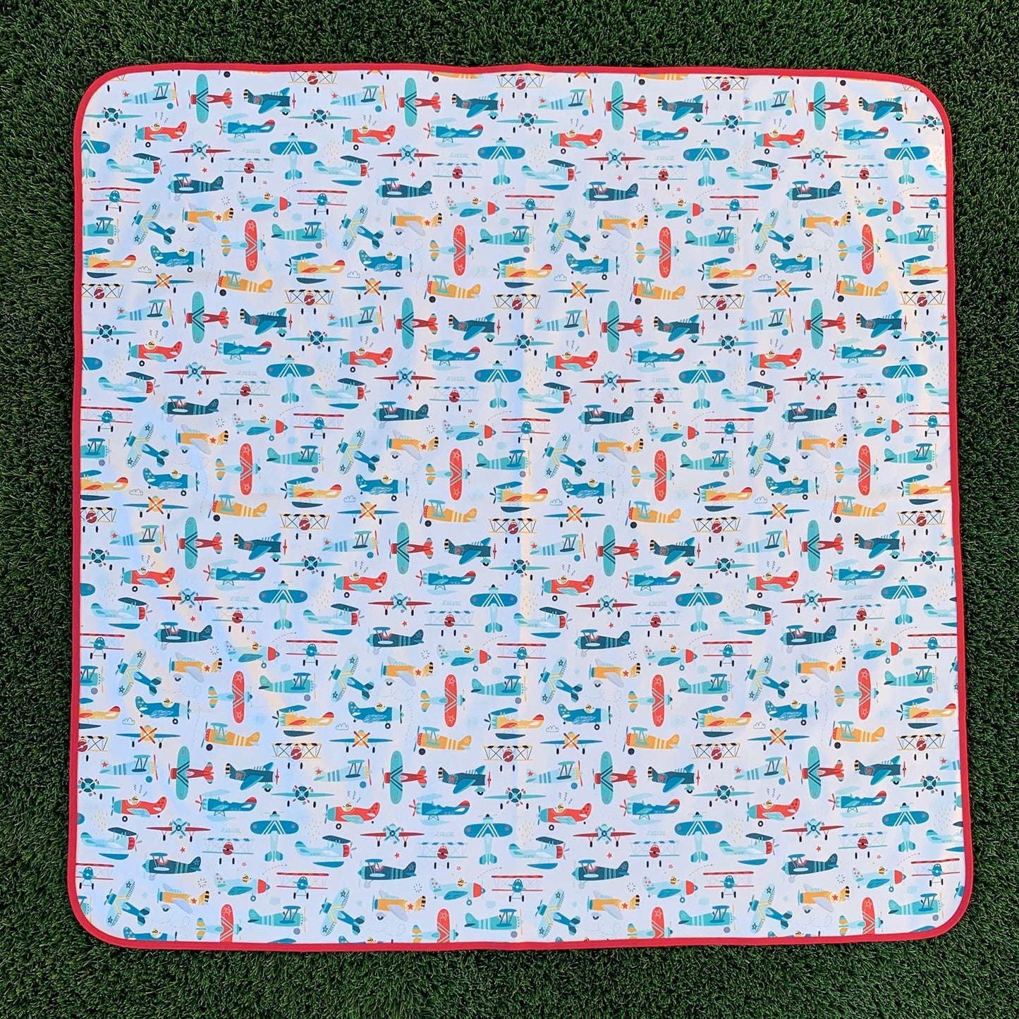 Bapronbaby Retro Airplanes Splash Mat - Waterproof Catch-All For Under High Chairs, Floors, Tables, Playtime Or Arts & Crafts -