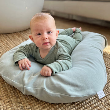 Mozah Newborn Lounger Cover - Soft Cotton Slipcover Fitting Most Infant Loungers And Baby Nest Loungers (Belgian Grey)