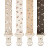 Stadela Baby Pacifier Clip Holder - Girl 4 Pack Gift Set - Boho Modern Neutral Flowers Floral (Allysa)