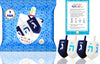 The Dreidel Company Hanukkah Hand Painted Extra Large Blue & White Wooden Dreidels - Includes Game Instruction Cards- (4-Pack Xl