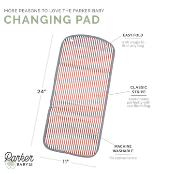 Parker Baby Portable Changing Pad For Baby Diapers - Portable Diaper Changing Pad, Changing Mat For Travel - Birch Bag Baby Chan