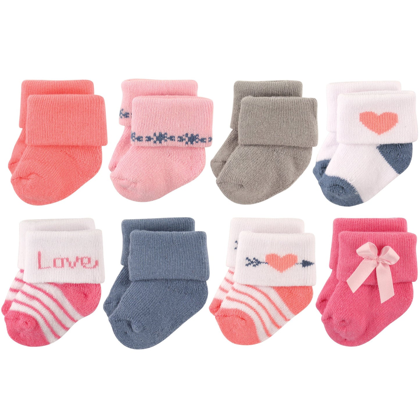 Hudson Baby Baby Boys Cotton Rich Newborn And Terry Casual Socks, Love, 0-6 Months Us