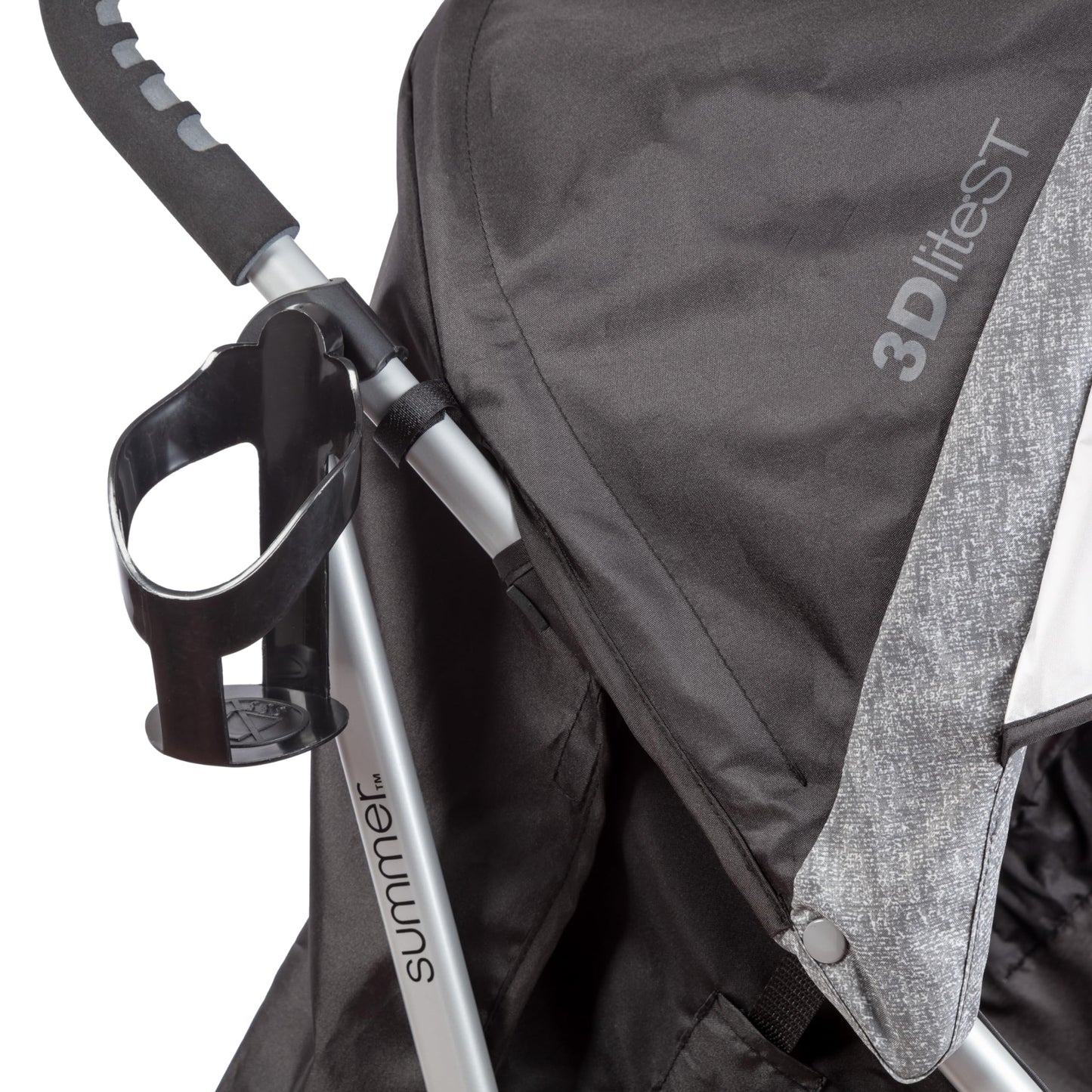Summer Infant 3Dlite ST Convenience Stroller, Black & Gray - Lightweight Stroller with Steel Frame, Large Seat Area, Multi-Posit