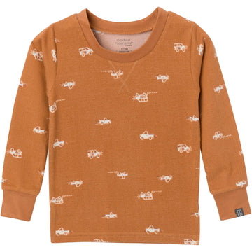 Modern Moments By Gerber Baby Hacci Snug Fit 2-Piece Pajama Set, Light Med Brown Cars, 5T