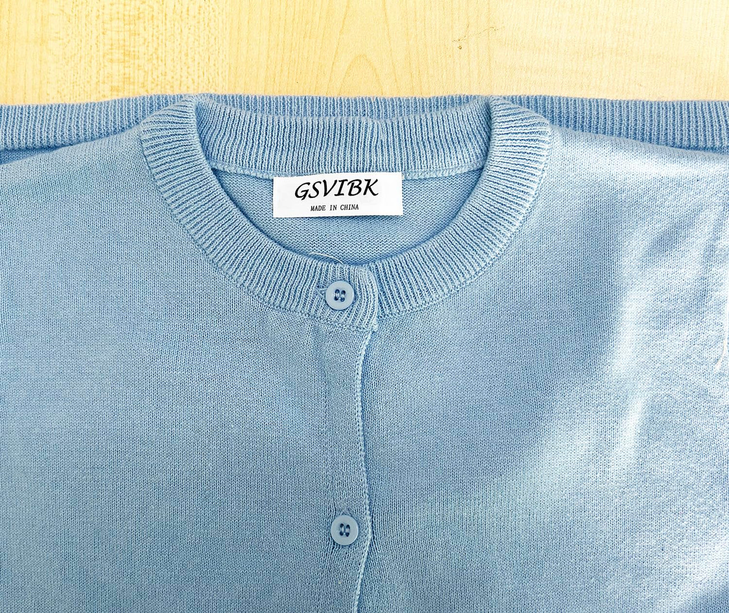 Gsvibk Girls Cardigan Long Sleeve Crewneck Cardigans Solid Knit Button Sweater Cardigan Baby Girl 2-3Y Blue 6112