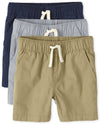 The Children'S Place Baby Boys And Toddler Boys Pull On Jogger Shorts,Fin Gray/Flax/Tidal 3 Pack,12-18Mos