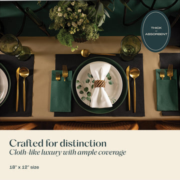 Disposable Burgundy Paper Placemats For Dining Table - 100-Pack 18' X 12' Cloth-Like Rectangle Paper Placemats For Baby, Kids,