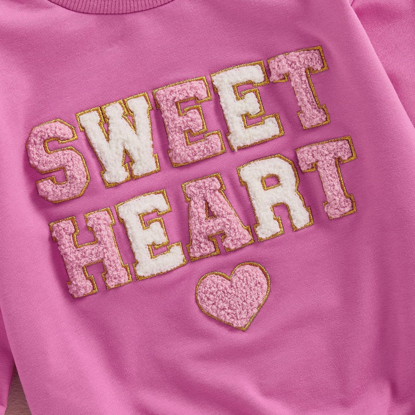 Zyhwshine Toddler Baby Girl Valentines Day Outfit Letter Embroidery Sweatshirt Crewneck Pullover Long Sleeve Sweater Clothes (Sw