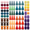 Large Set Full Rainbow Color Style Wooden Loose Parts Sensory Play Toys, Rainbow Mandala Loose Parts 7 Shapes, 27 Colors, Rainbo