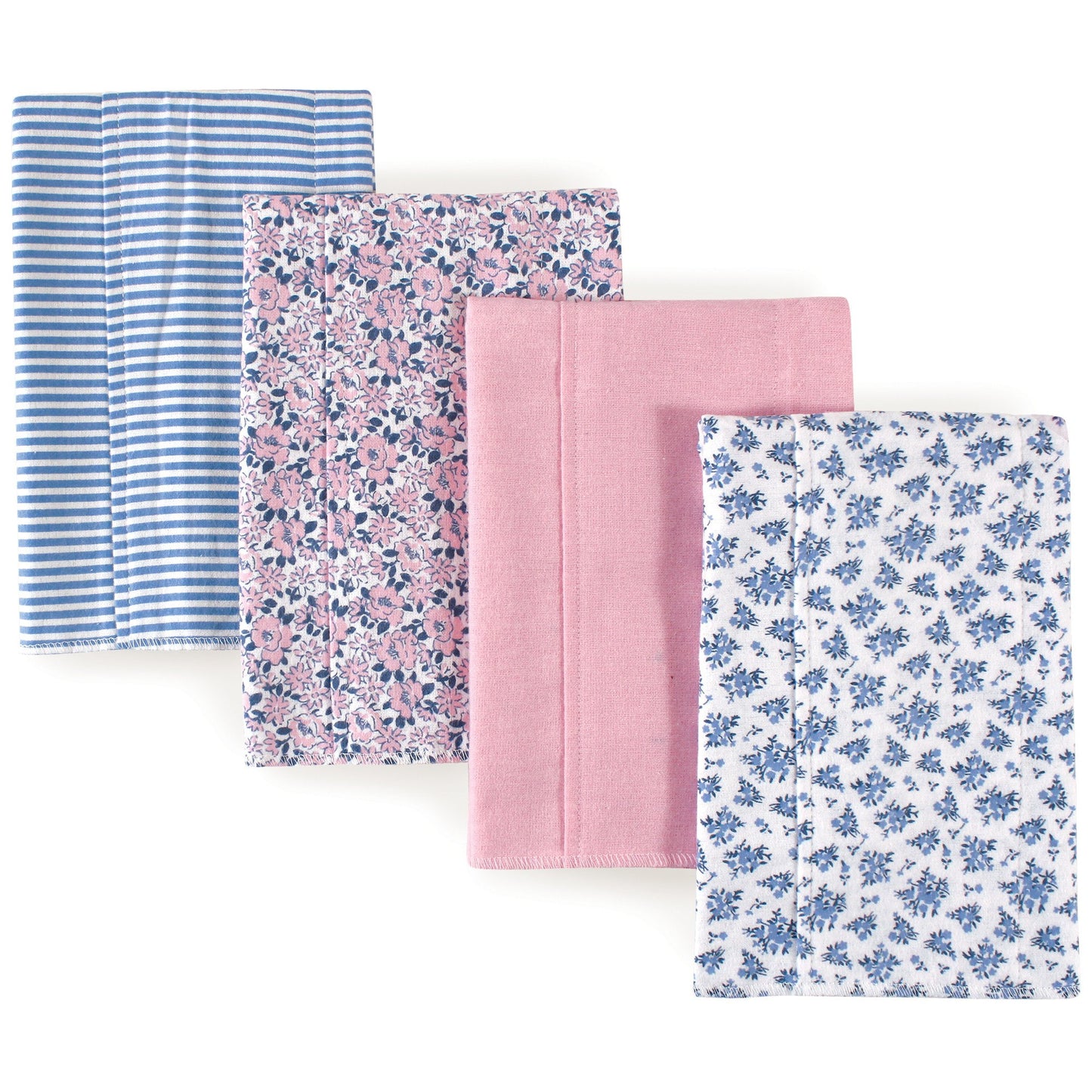 Hudson Baby Unisex Baby Cotton Flannel Burp Cloths, Classic Floral, One Size