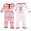 Hudson Baby Baby Girls Cotton Union Suit, 2 Pack Coverall, Reindeer, 12-18 Months Us