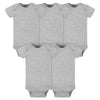 Gerber Baby 5-Pack Solid Onesies Bodysuits, Gray, 12 Months