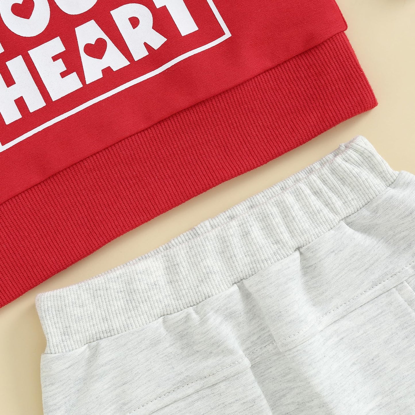 Toddler Baby Boy Valentines Day Outfit Long Sleeve Letter Print Sweatshirt Tops Pants Set 2Pcs Infant Spring Clothes (A-A Red, 6