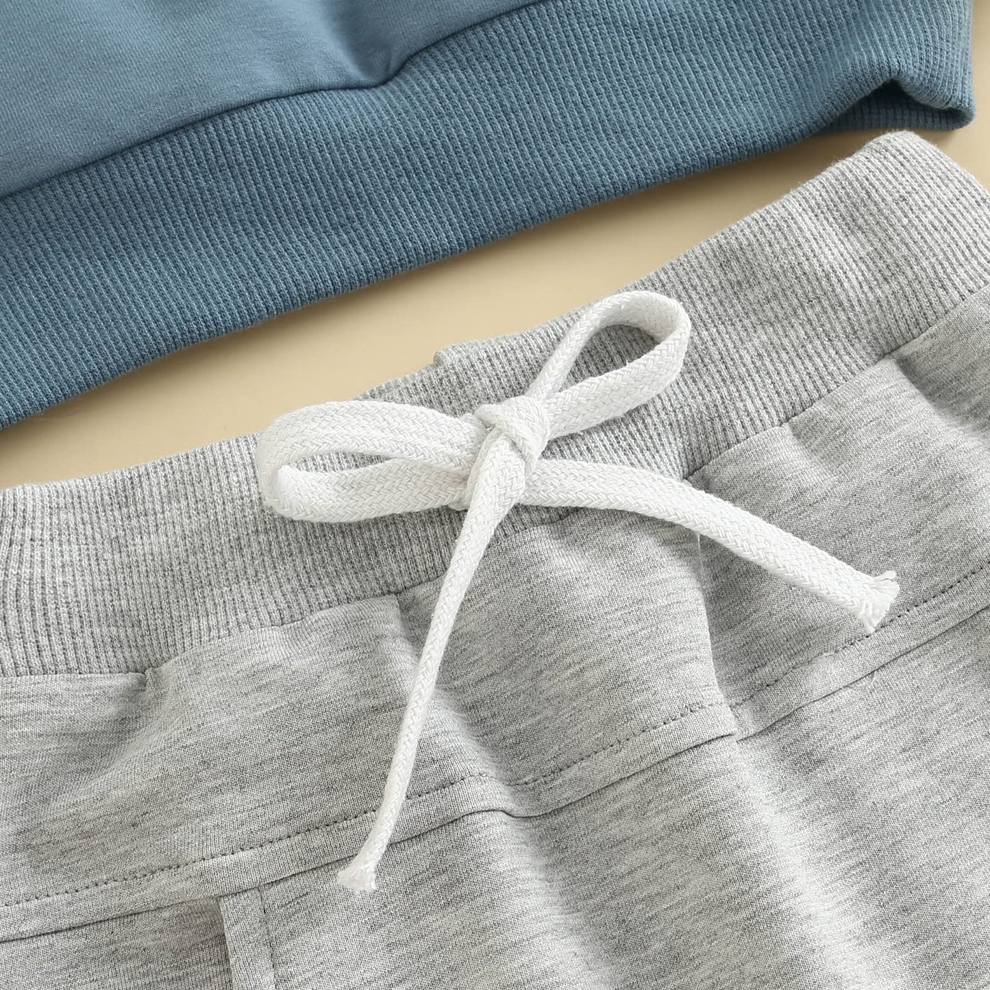 Baby Boy Clothes Outfits 2Pcs Letter Print Crewneck Sweatshirt Pants Sweatsuit Little Boy Clothing(Bubs Blue, 12-18 Months)