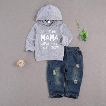 Fhutpw Toddler Baby Boy Outfits Hoodie Sweatshirts & Jeans Clothes Set Fall Winter 6 9 12 18 24 Months (C-Gray, 2T / 3T)