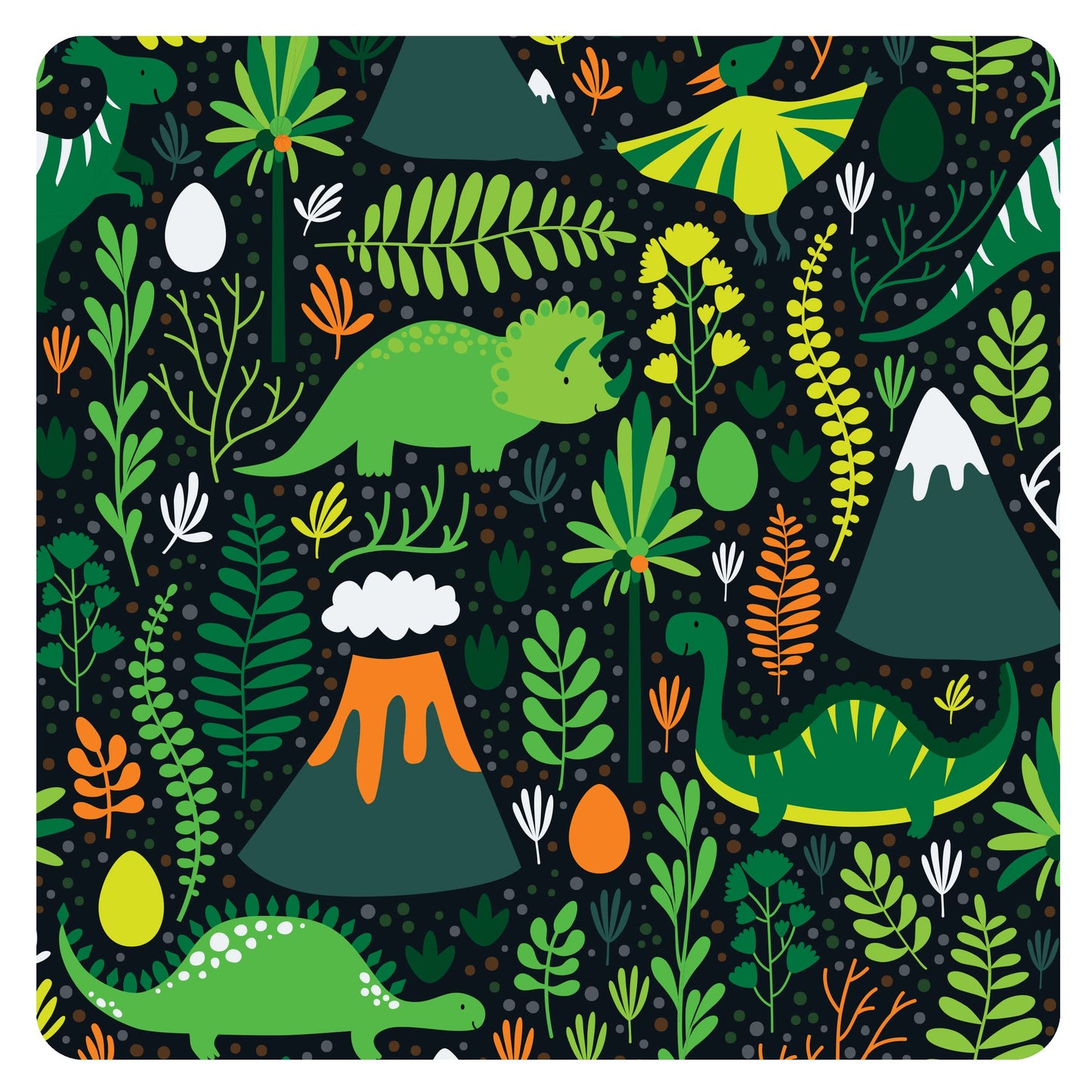 Bapronbaby Dino Days Splash Mat - Waterproof Catch-All For Under High Chairs, Floors, Tables, Playtime Or Arts & Crafts - Machin