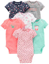 Simple Joys By Carter'S Womens 6-Pack Short-Sleeve Bodysuit (Infant) Pink/Mint Preemie (Infant) One Size