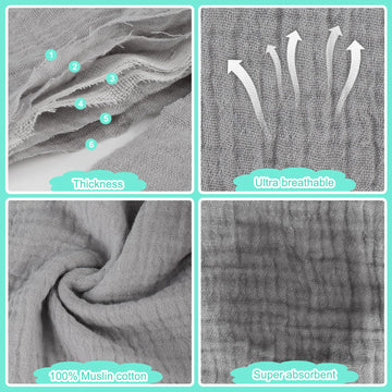 Accmor Muslin Baby Drool Bibs 6 Pack Baby Bandana Drool Bibs Soft Cotton Baby Bandana Bibs For Teething Drooling