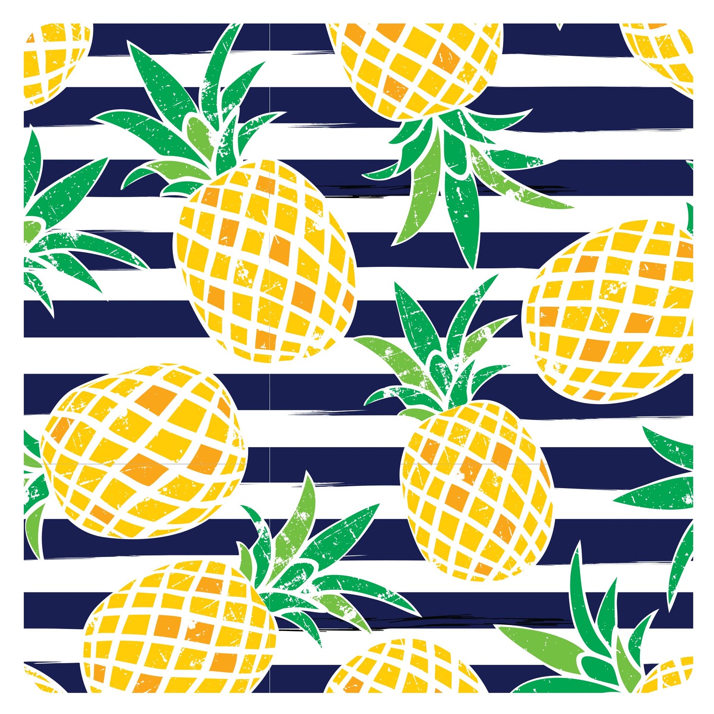 Bapronbaby Summer Stripes Pineapple Splash Mat - Waterproof Catch-All For Under High Chairs, Floors, Tables, Playtime Or Arts &