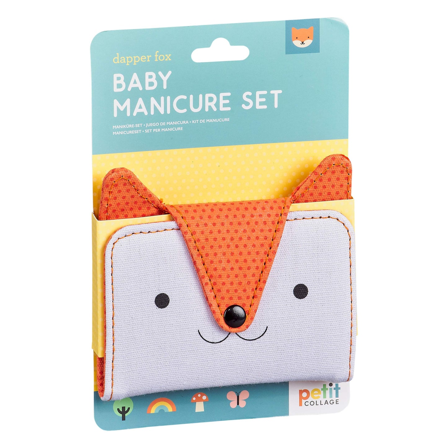 Petit Collage Baby Nail Kit - Includes Baby Nail Clippers, Scissors, And Nail File - Includes A Fox-Shaped Pouch Measures 7    X