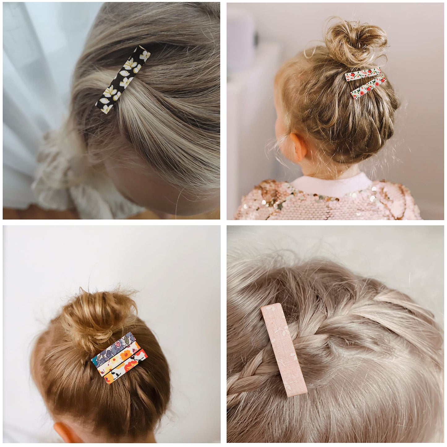 Fancy Clouds Hair Clips For Girls Women Toddler Baby,Assorted 20Pcs Flower Fabric Fully Lined Small Alligator Clips Hair Accesso