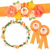 Little Cutie Citrus Maternity Sash Mom To Be & Daddy To Be Corsage Orange Clementine Flower Crown Pregnancy Sash Decoration Autu