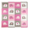 Tadpoles Elephants With Hearsfoam Playmats For Kids, 16 Interlocking Foam Tiles, Waterproof, Durable, And Long-Lasting | Total F