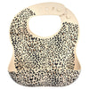 Three Little Tots Modern Silicone Baby Bib - Adjustable Fit Waterproof Catch Bibs ((Leopard)