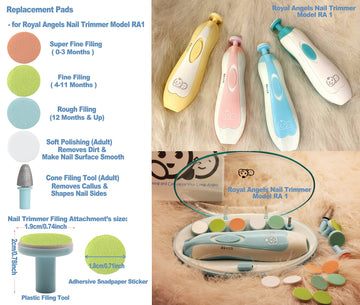 Nail File Replacement Pads 12 In 1- Baby Electric Nail Trimmer Clipper Sandpaper Pads (Yellow)