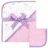 Hudson Baby Unisex Baby Cotton Hooded Towel And Washcloth, Magical Unicorn, One Size