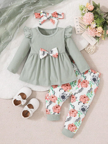 Doresbebe 2T Girl Clothing 3T Baby Girl Clothes Toddler Girl Outfits Fall Shirt Fall Cute Ruffle Pants Cute 2-3 Year Old Girl Ou