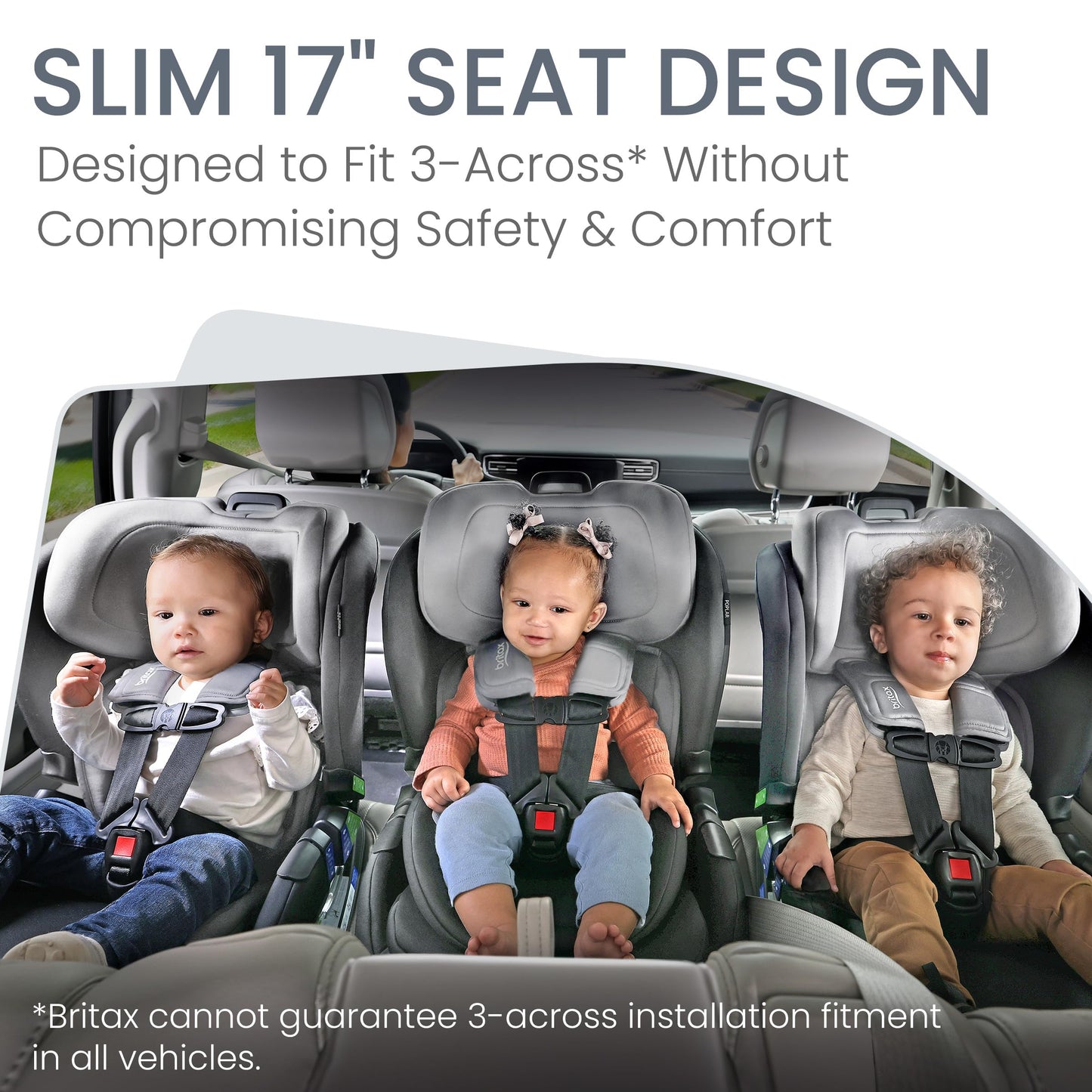Britax Poplar Convertible Car Seat, 2-In-1 Car Seat With Slim 17-Inch Design, Clicktight Technology, Glacier Graphite