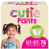 Cutie Girls 4T/5T Refastenable Potty Training Pants, Hypoallergenic With Skin Smart, 76 Count