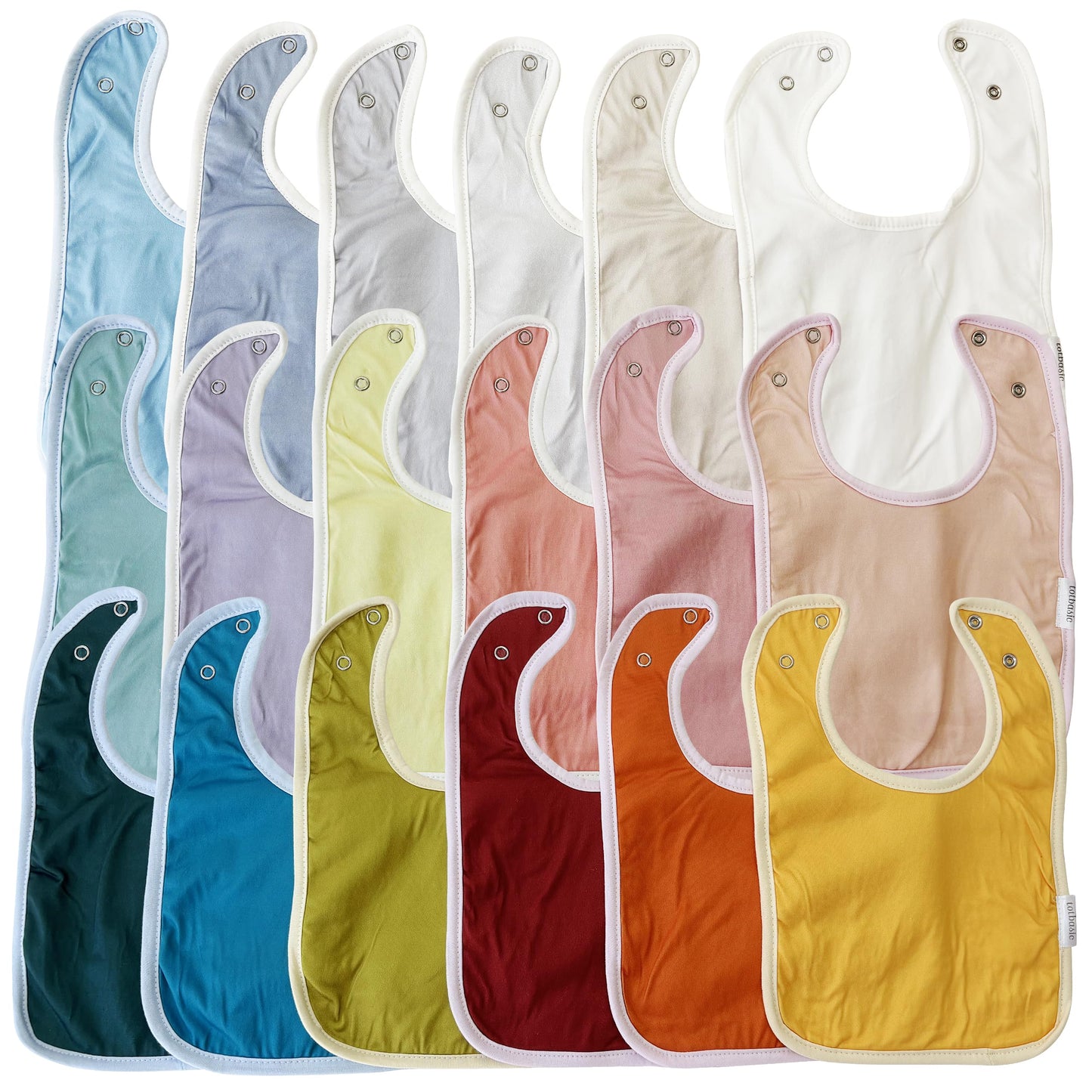 TOTBASIC 18-Pack Super Soft Baby Bibs, Light Girls Boys Drooling and Teething Bibs for 0-36 Months Infants Square Adjustable Sna