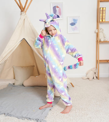Kids Unicorn Onesie Girls Animal Costume Cosplay Pajamas 5 Years